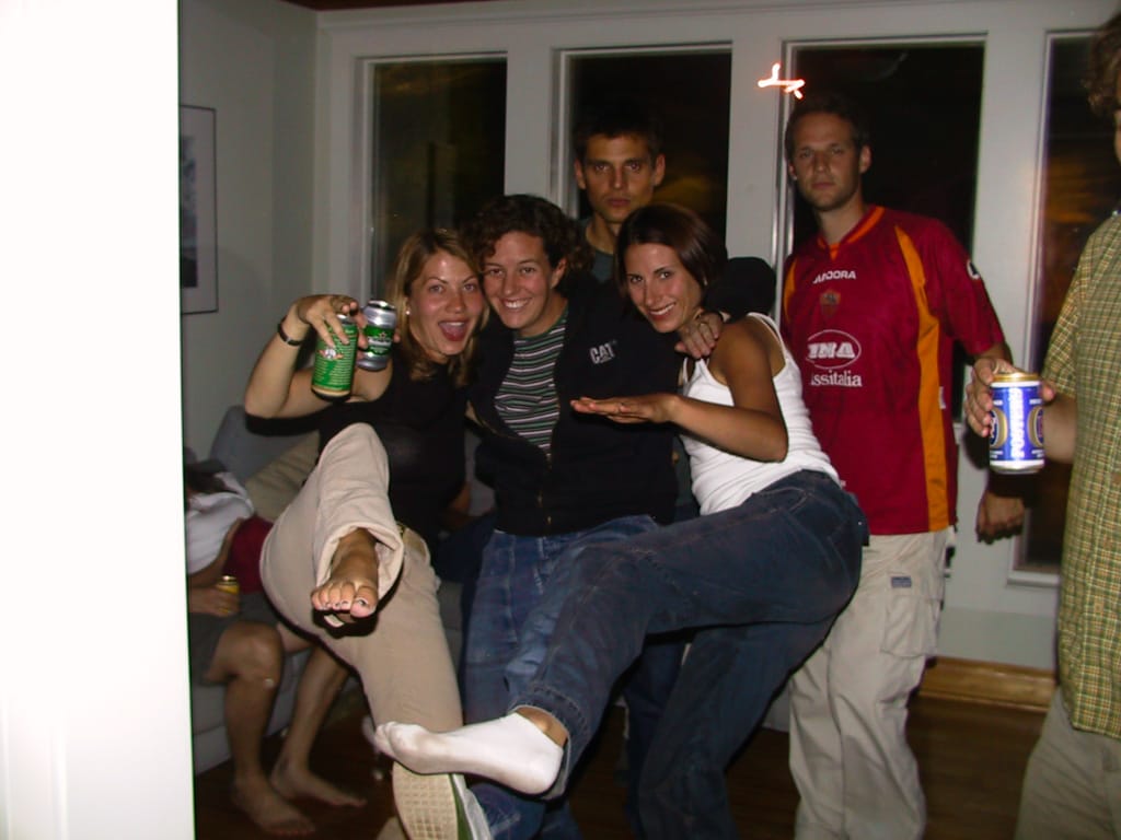 Party at Di's house, Calgary, Alberta, 26 August 2001