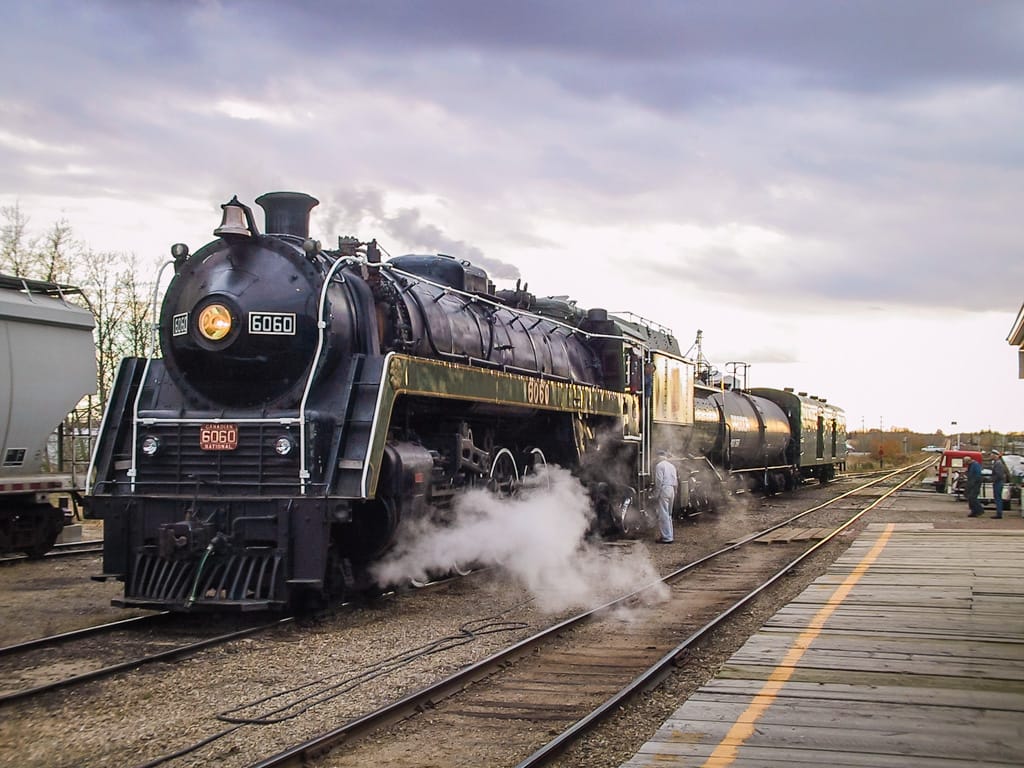 ex-CN 6060 at Stettler preparing to go Red Deer, 20 October 2001