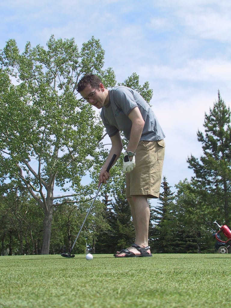 On the green, Lakeview Golf Course, Calgary, Alberta, 16 June 2002