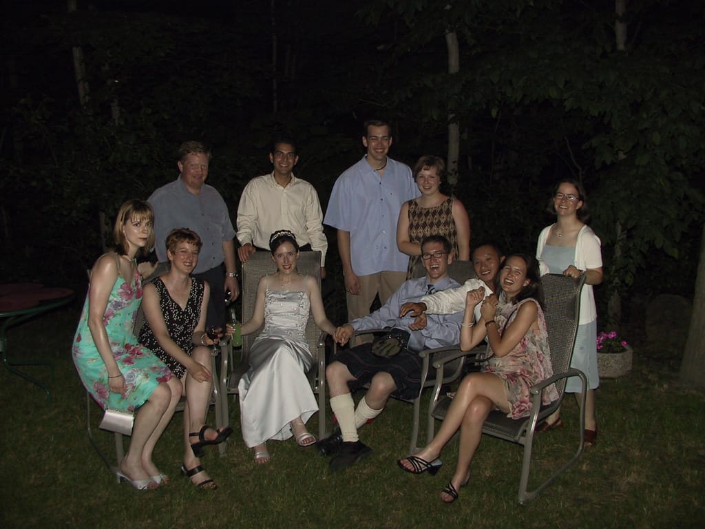 Relaxing after the wedding, Carp, Ontario, 30 June 2002