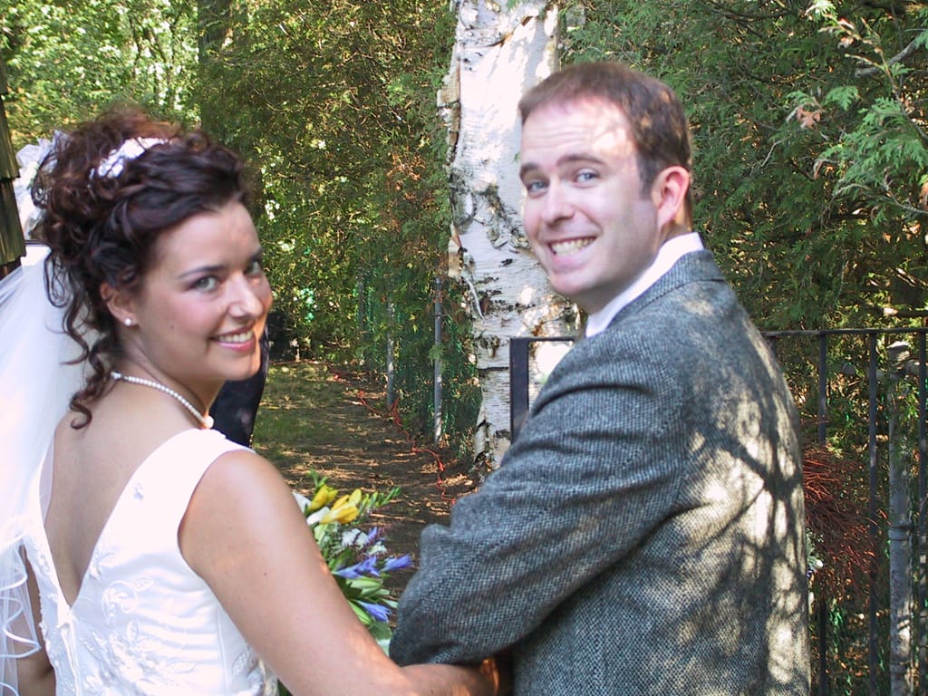 Cathy and me, Backyard, Oakville, Ontario, 10 August 2002
