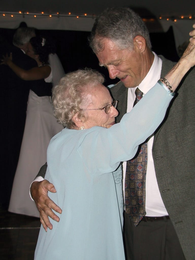 Nana and Uncle David, Backyard, Oakville, Ontario, 10 August 2002