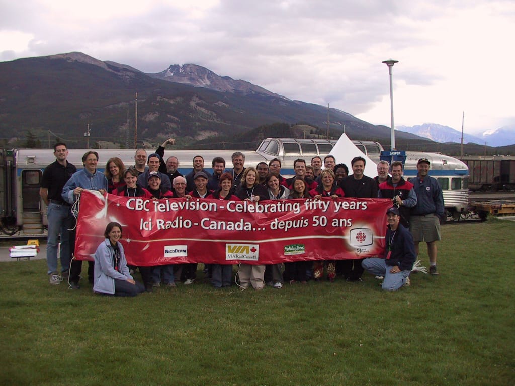 CBC 50th Anniversary crew, Jasper, Alberta, 9 September 2002