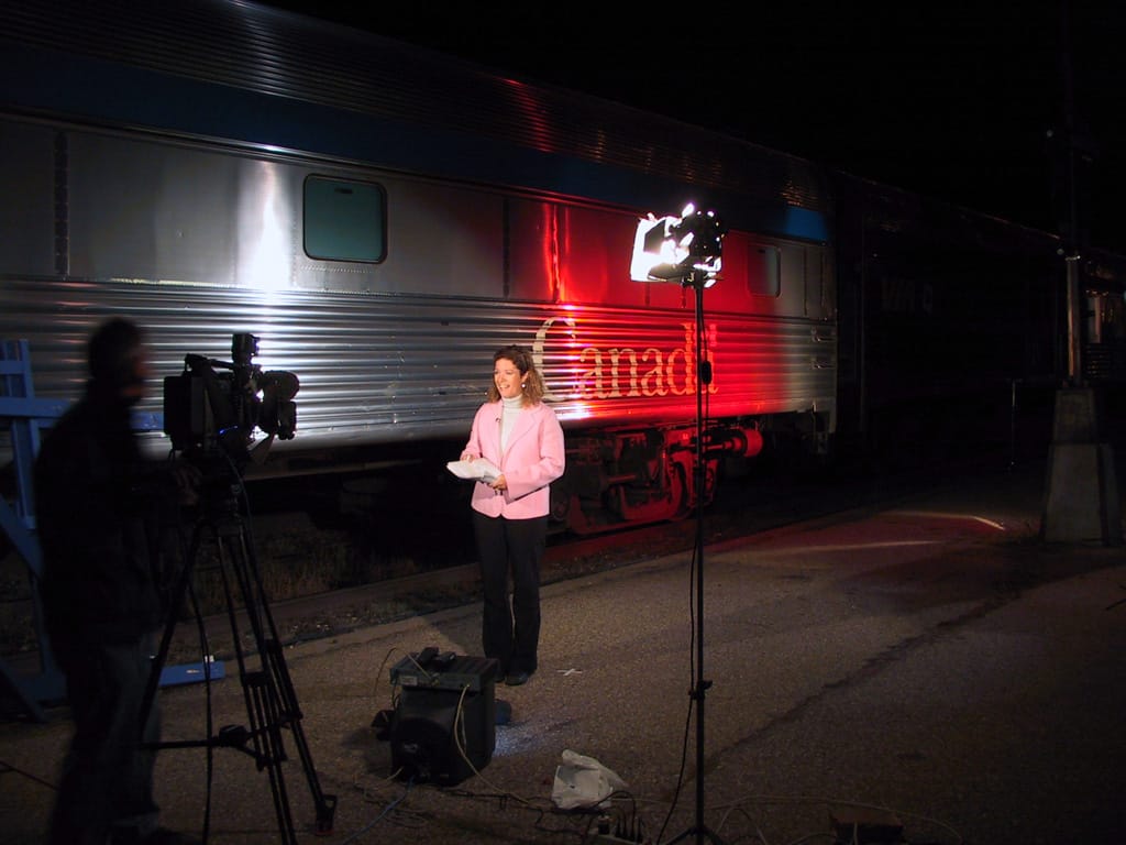 Colleen Jones does her morning show from Saskatoon, Saskatchewan, 13 September 2002