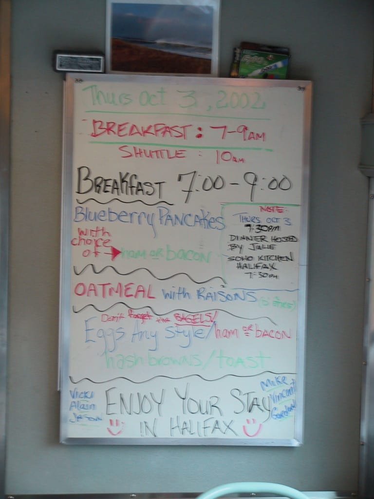 One last train breakfast, Halifax, Nova Scotia, 3 October 2002