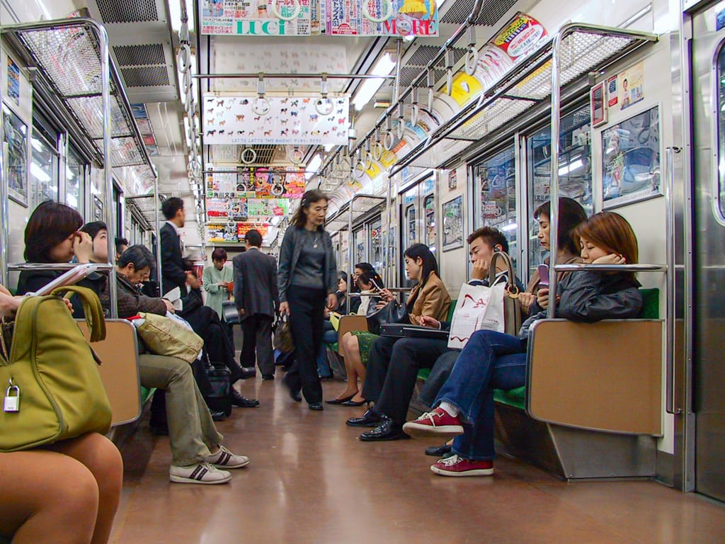 Yamanote Line train, Tokyo, Japan, 28 April 2003