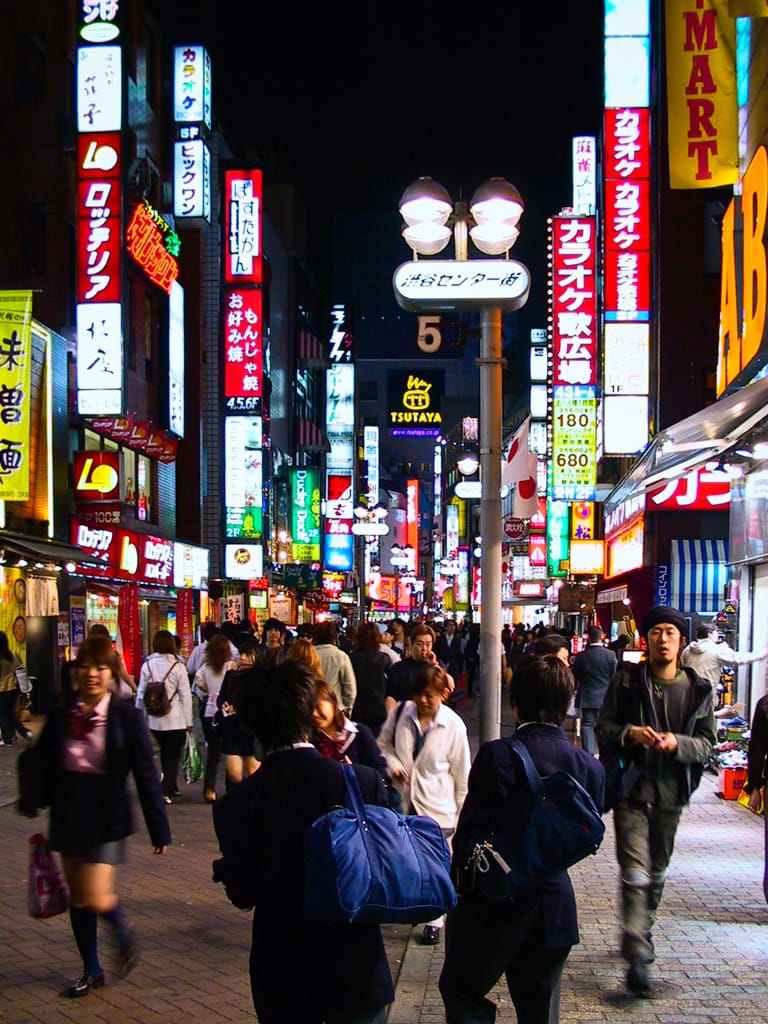 The streets of Shibuya, Tokyo, Japan, 28 April 2003