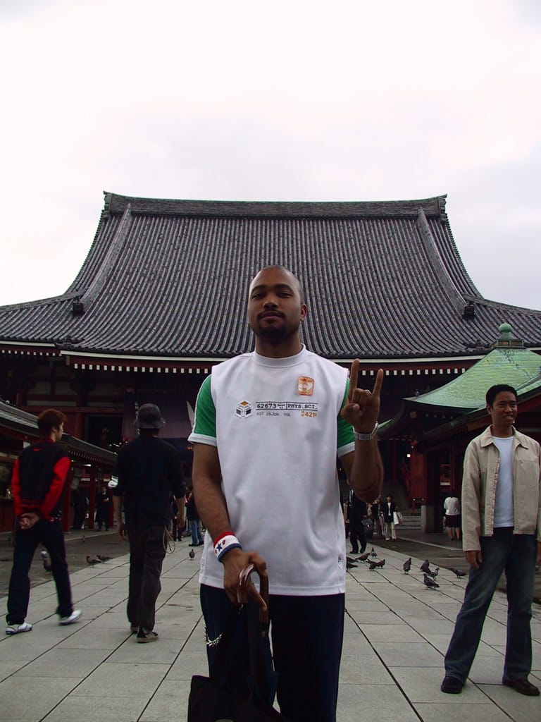 Chris at Asakusa Kannon Temple, Tokyo, Japan, 30 April 2003