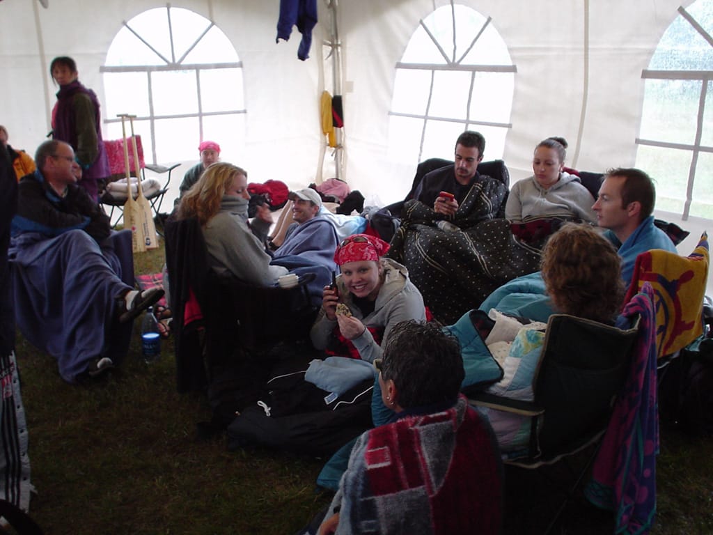 In the tent, Glenmore Reservoir, Calgary, Alberta, 7 August 2004
