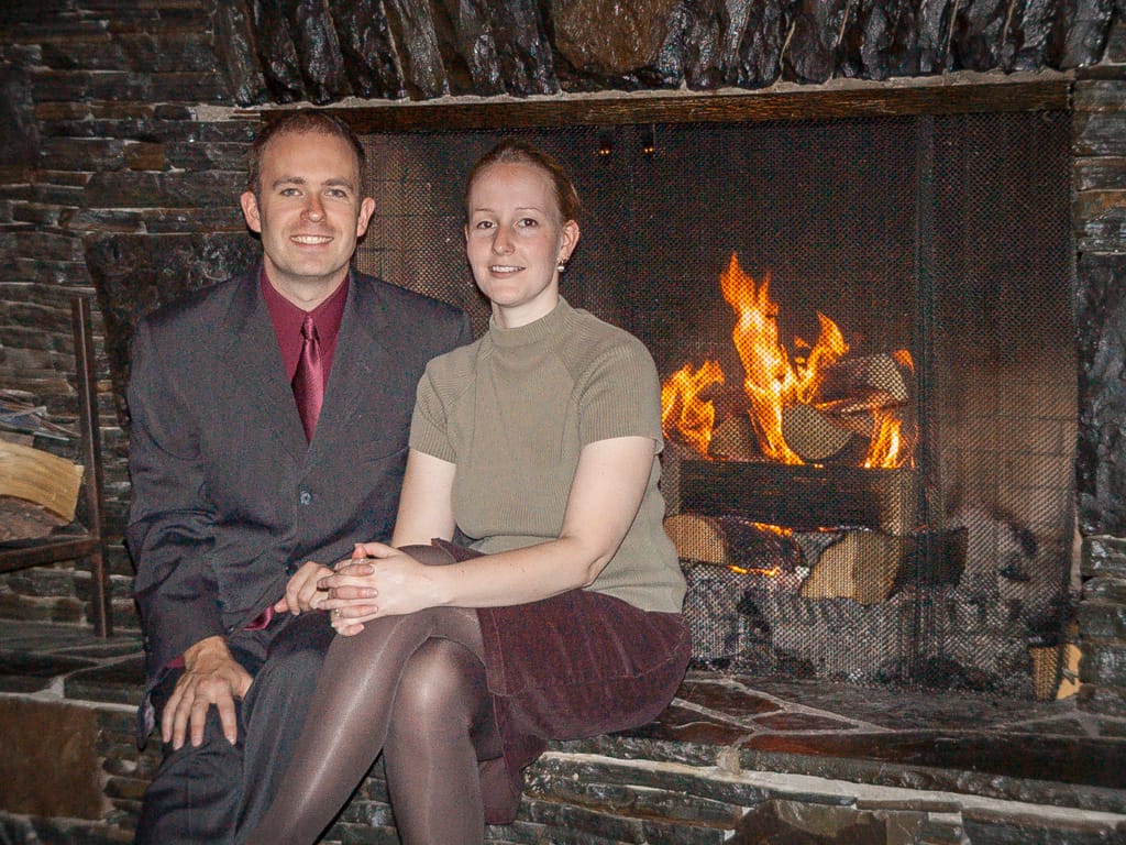 Alex and I, Banff Park Lodge, Alberta, 16 October 2004