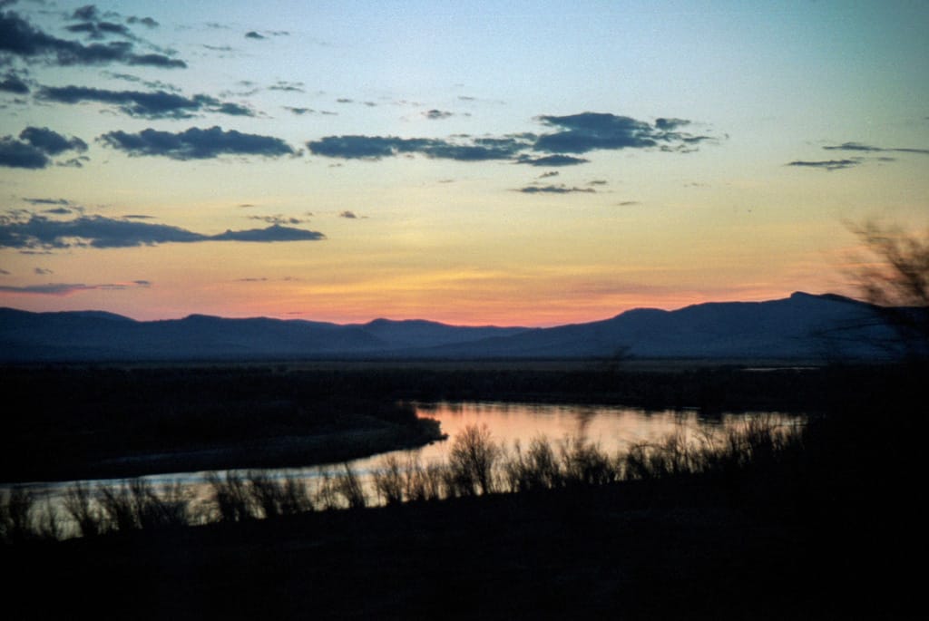 Sunset somewhere in Mongolia, 19 May 2005