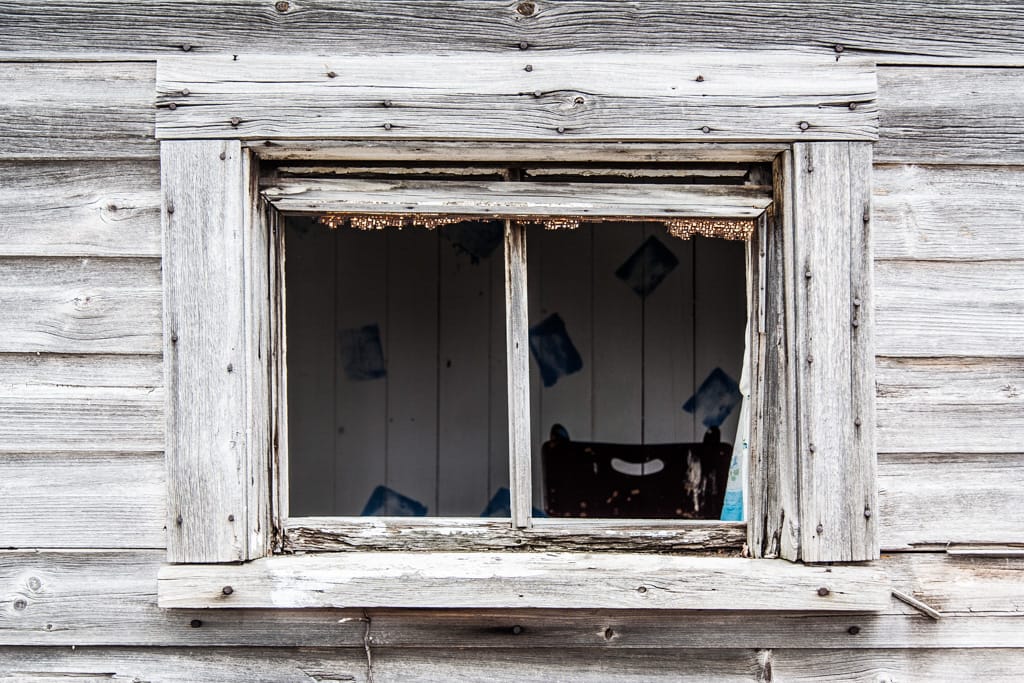 Weathered window, Franklin, Quebec, 22 April 2006
