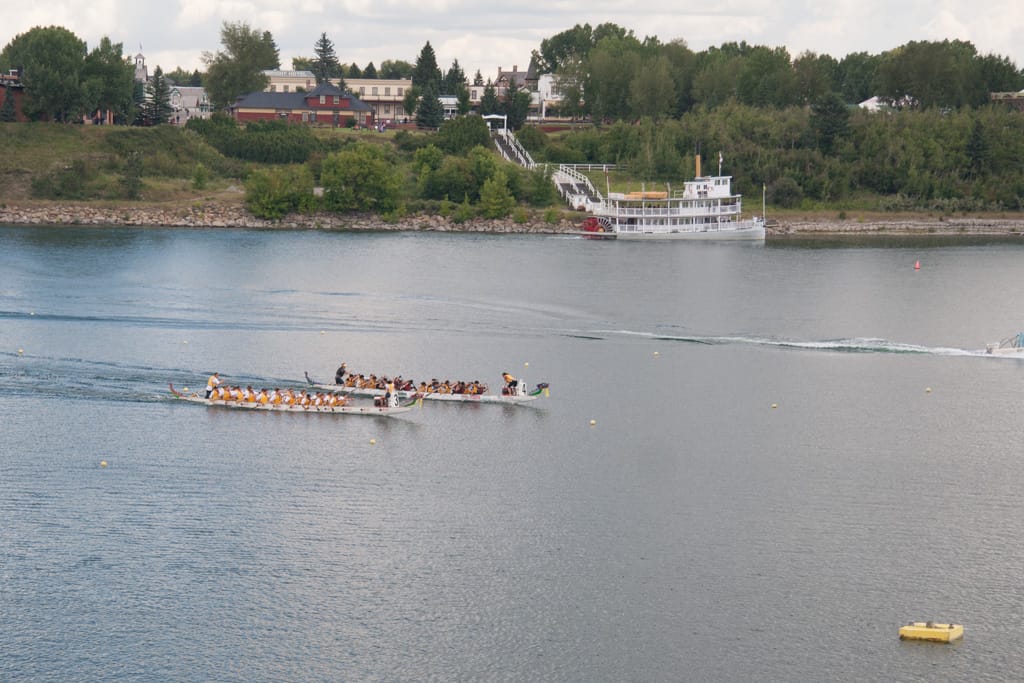 Dragon boat festival on Glenmore Reservoir, Calgary, Alberta, 12 August 2006