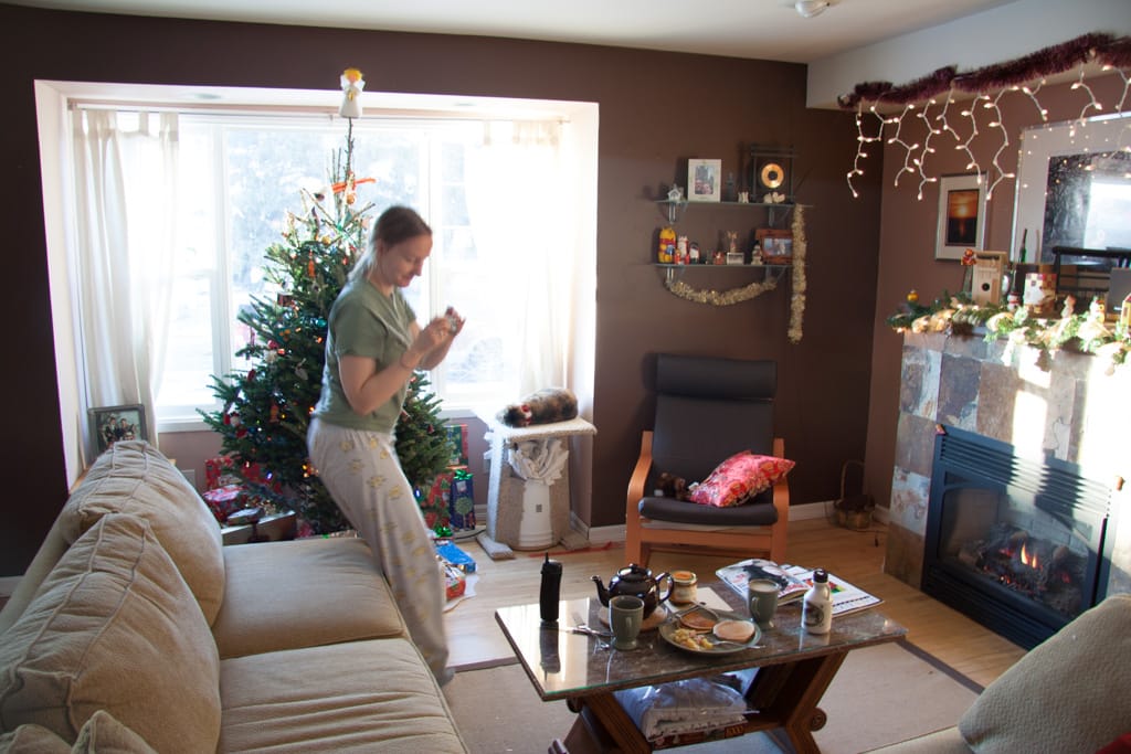 Alex on Christmas Day, Calgary, Alberta, 25 December 2006