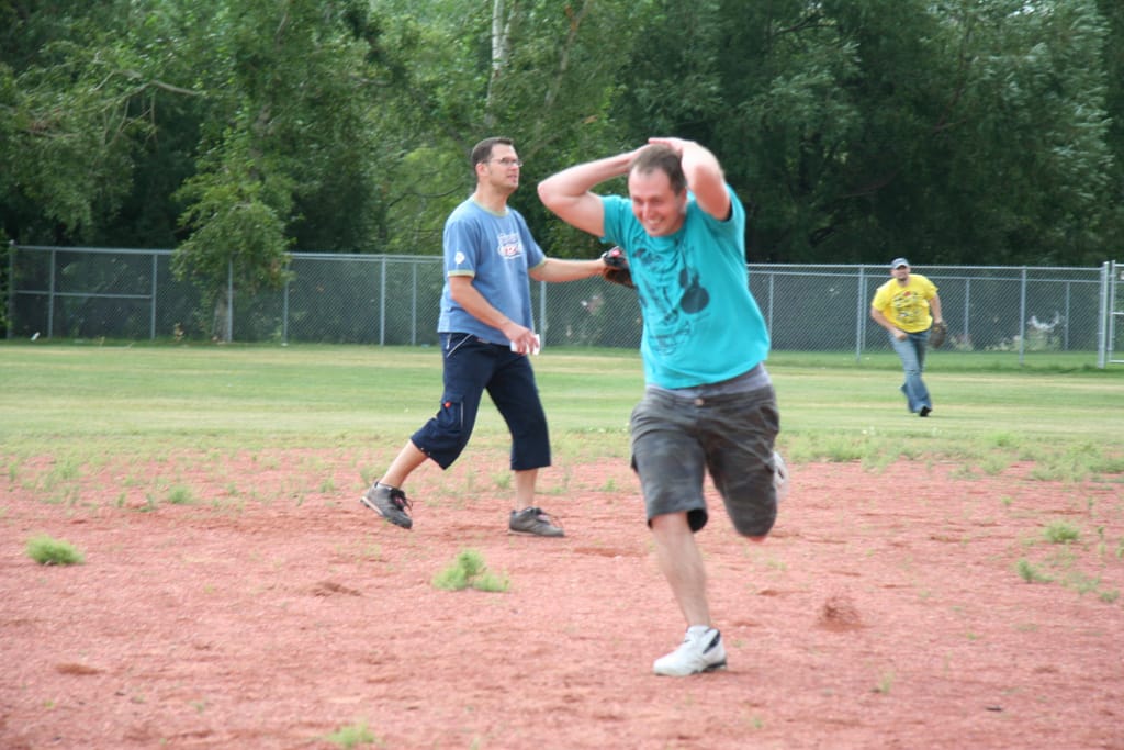 Jordon runs for cover, Victoria Park, Calgary, Alberta, 24 July 2007