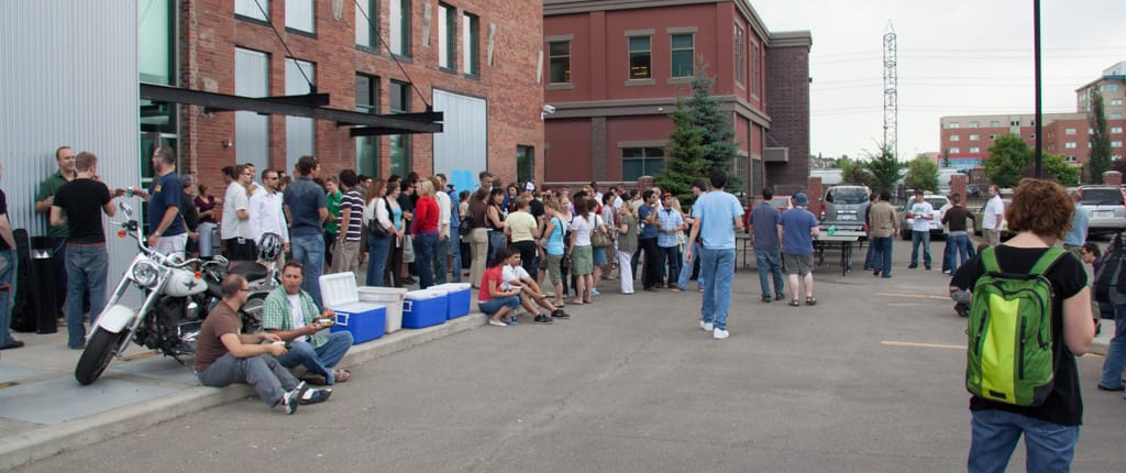 Parking lot get-together, Victoria Park, Calgary, Alberta, 25 July 2007