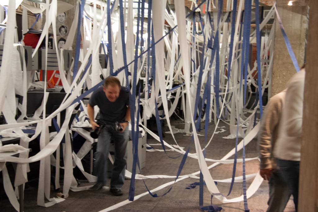 Torin busted after pulling the prank, Victoria Park, Calgary, Alberta, 31 October 2007