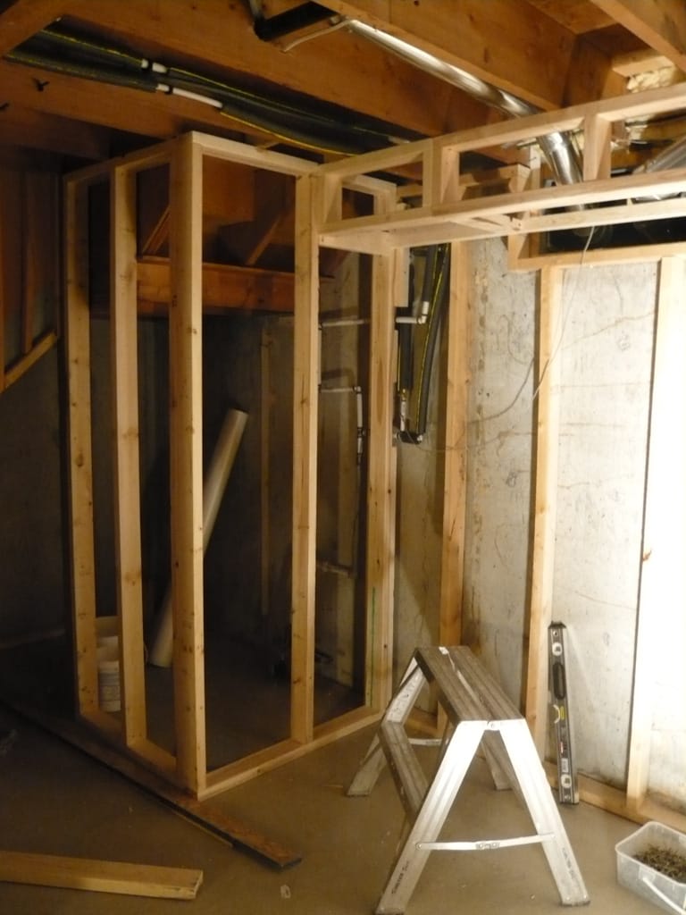 Basement framing, Westgate, Calgary, Alberta, 14 March 2008