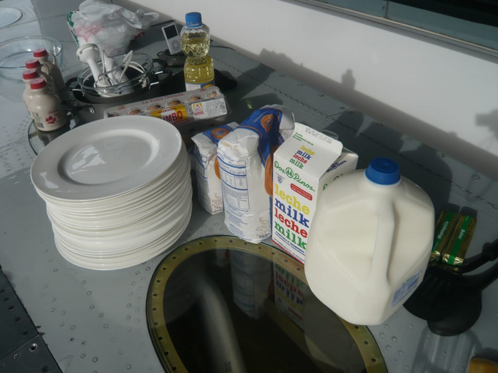 Pancake breakfast ingredients, Zona Frano Metropoliano, Barreal de Heredia, Costa Rica, 10 July 2008