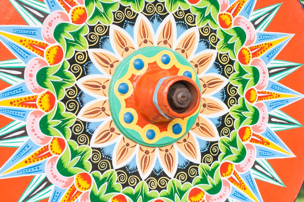 Coffee cart wheel, Espiritu Santo Coffee, Naranjo, Alajuela, Costa Rica, 8 November 2009