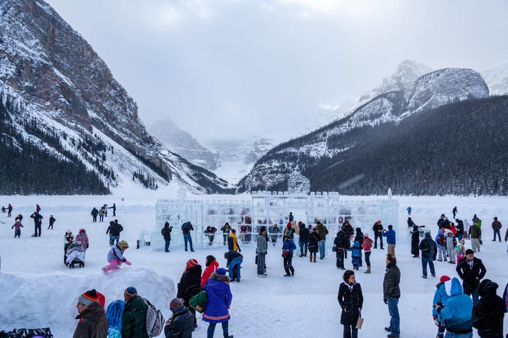 Ice castle on Lake Louise, Alberta, 23 January 2011