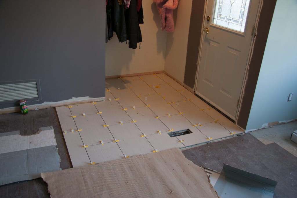 Front entrance tiling, Westgate, Calgary, Alberta, 9 April 2012