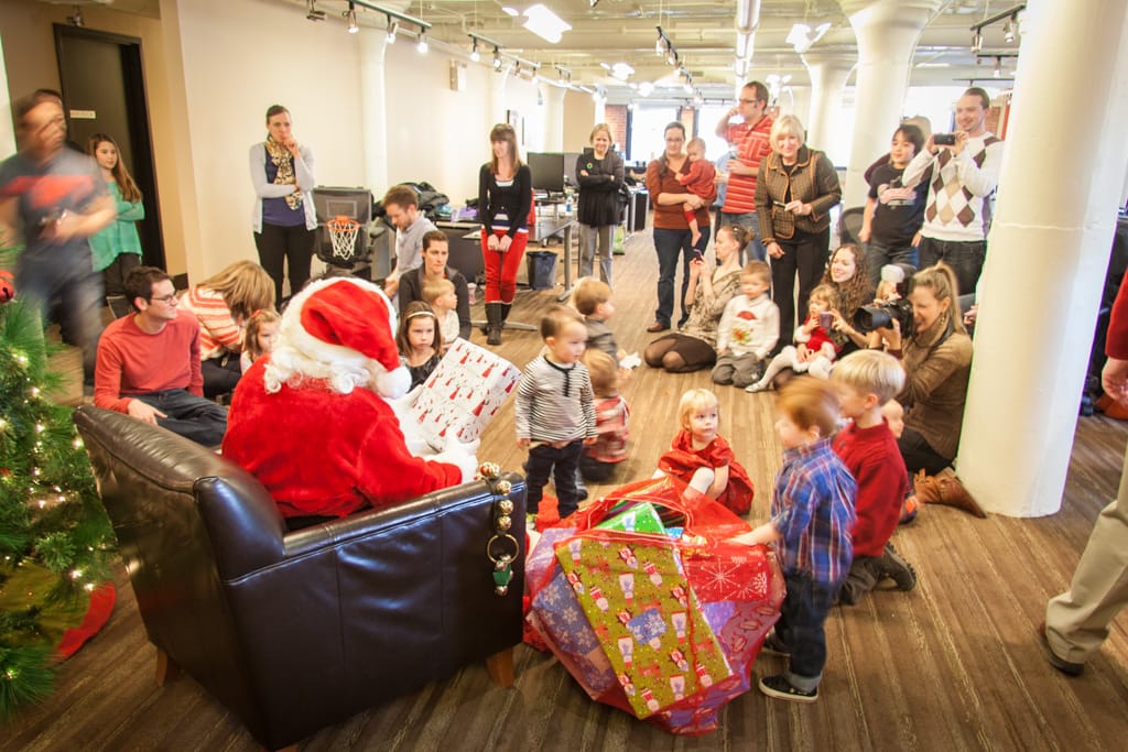 Santa arrives, Evans Hunt, Calgary, Alberta, 15 December 2012
