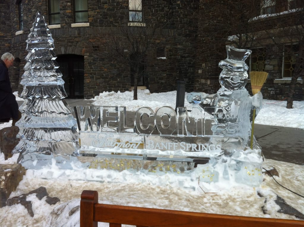 Ice sculpture, Banff Springs, Alberta, 1 January 2013
