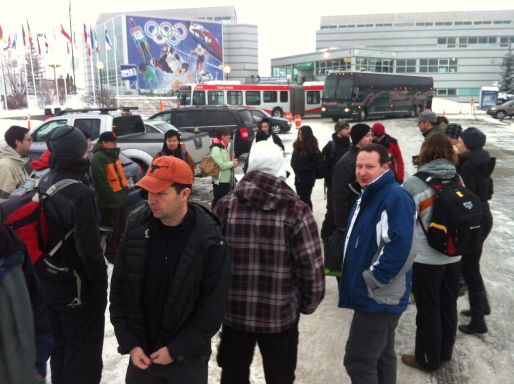 Waiting for the bus, Winsport, Calgary, Alberta, 6 March 2013
