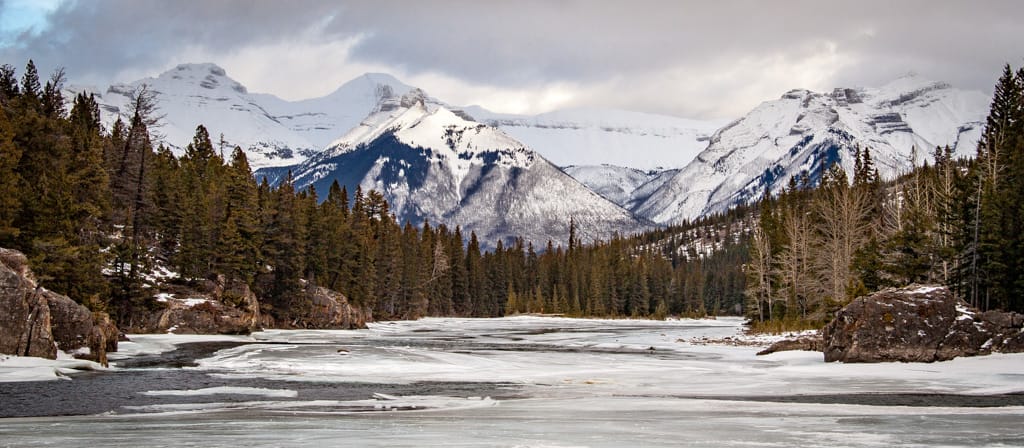 Bow River Valley below the Banff Springs Hotel, Alberta, 31 December 2013