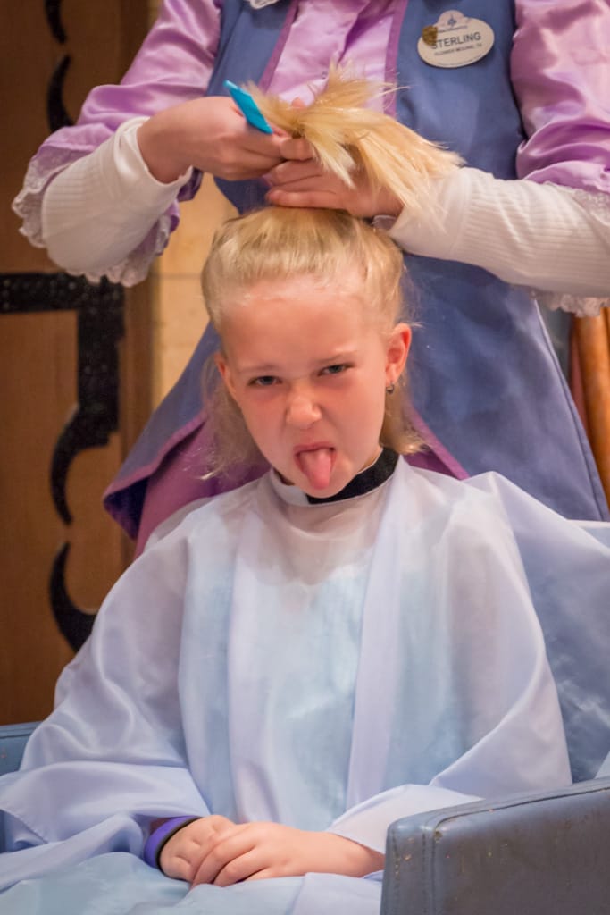 In the chair at Bibbidi Bobbidi Boutique in Magic Kingdom, Walt Disney World, Orlando, Florida, 23 December 2016