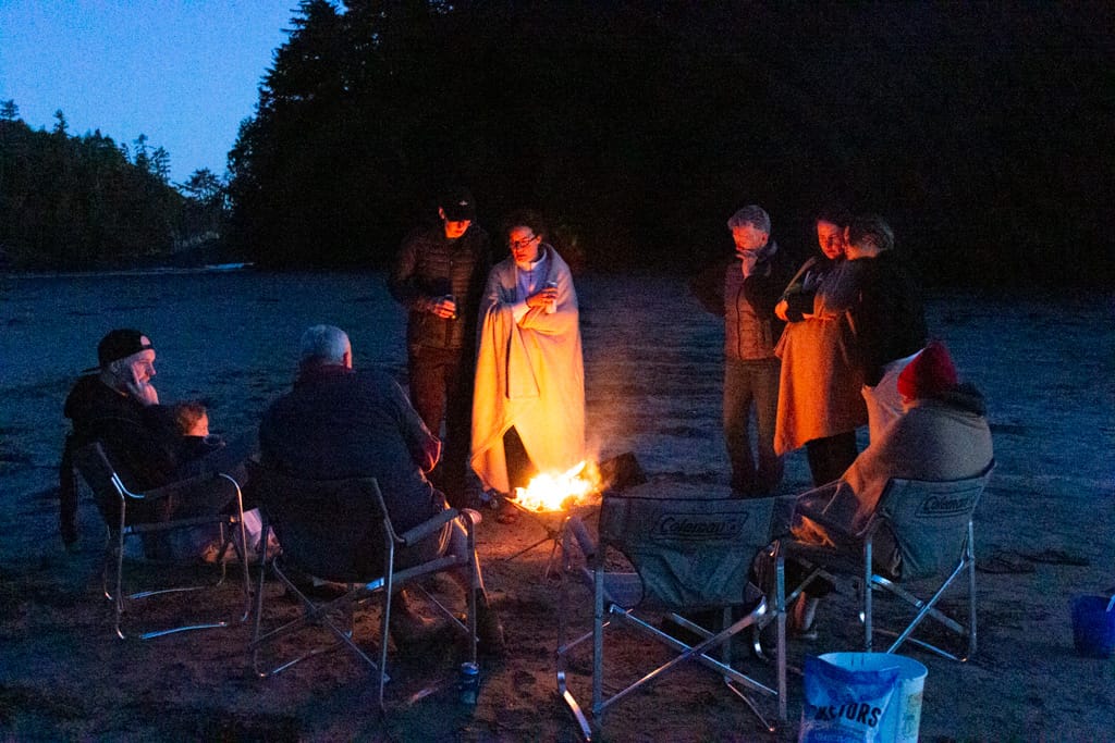 Beach fire at Crystal Cove