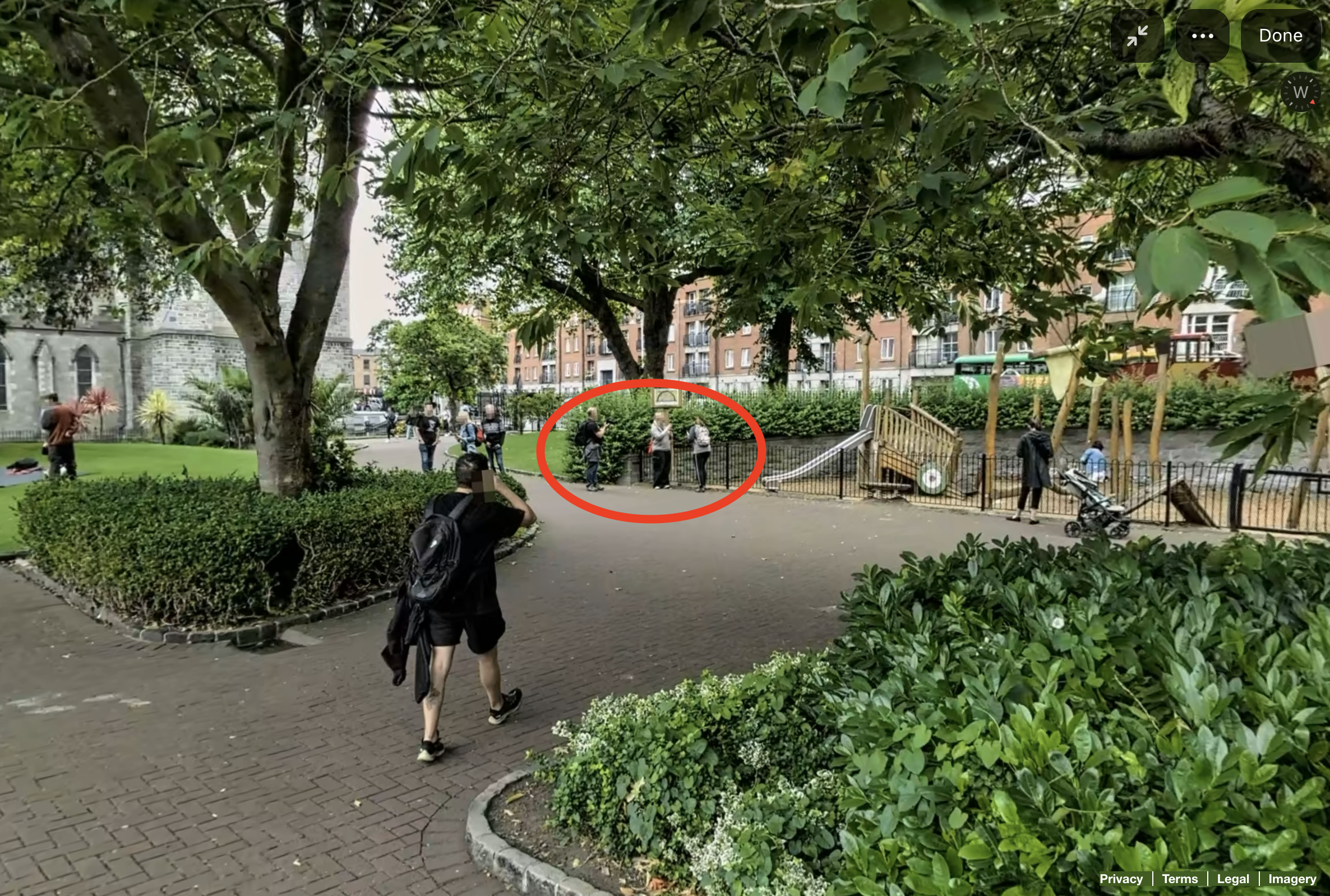 Us, on Apple Maps in St. Patrick&rsquo;s Park, Dublin.